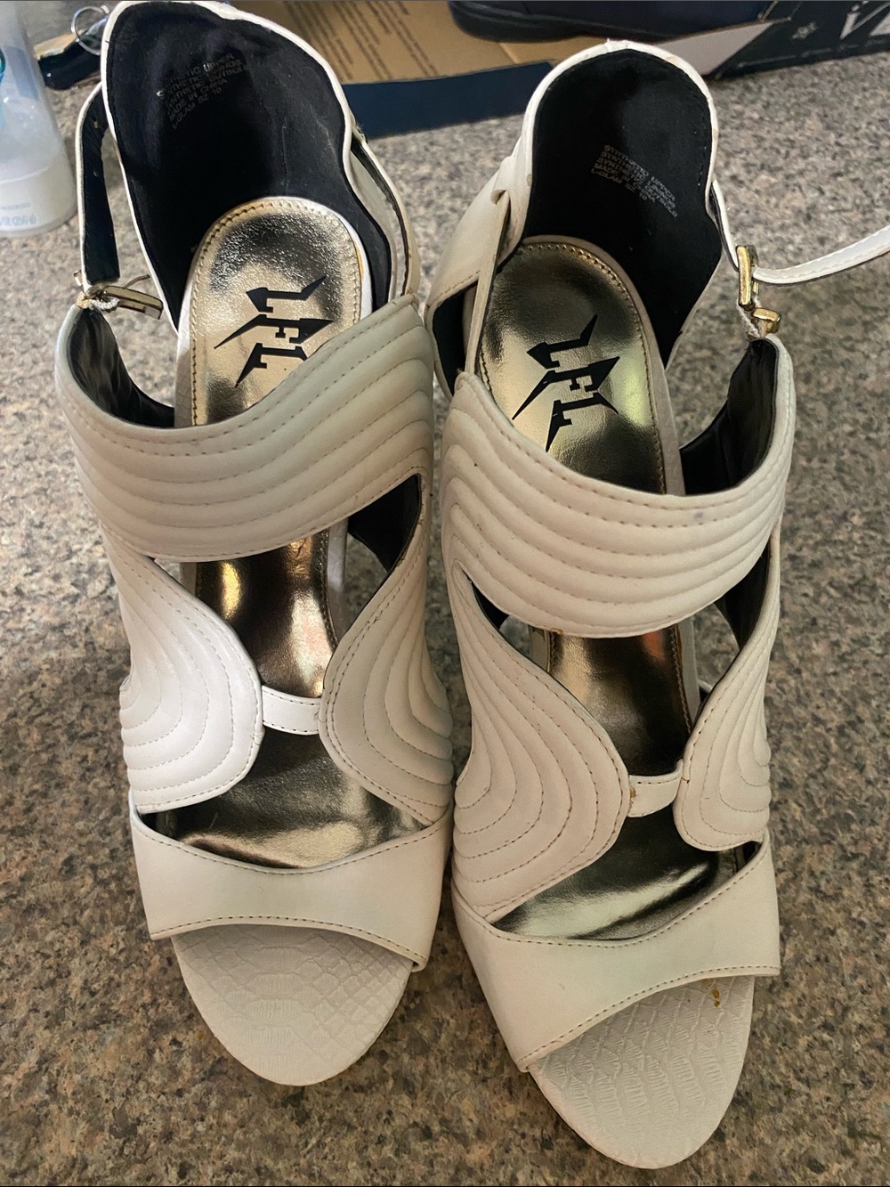 LFL by Lust for Life Cream White Cutout Strappy Heels